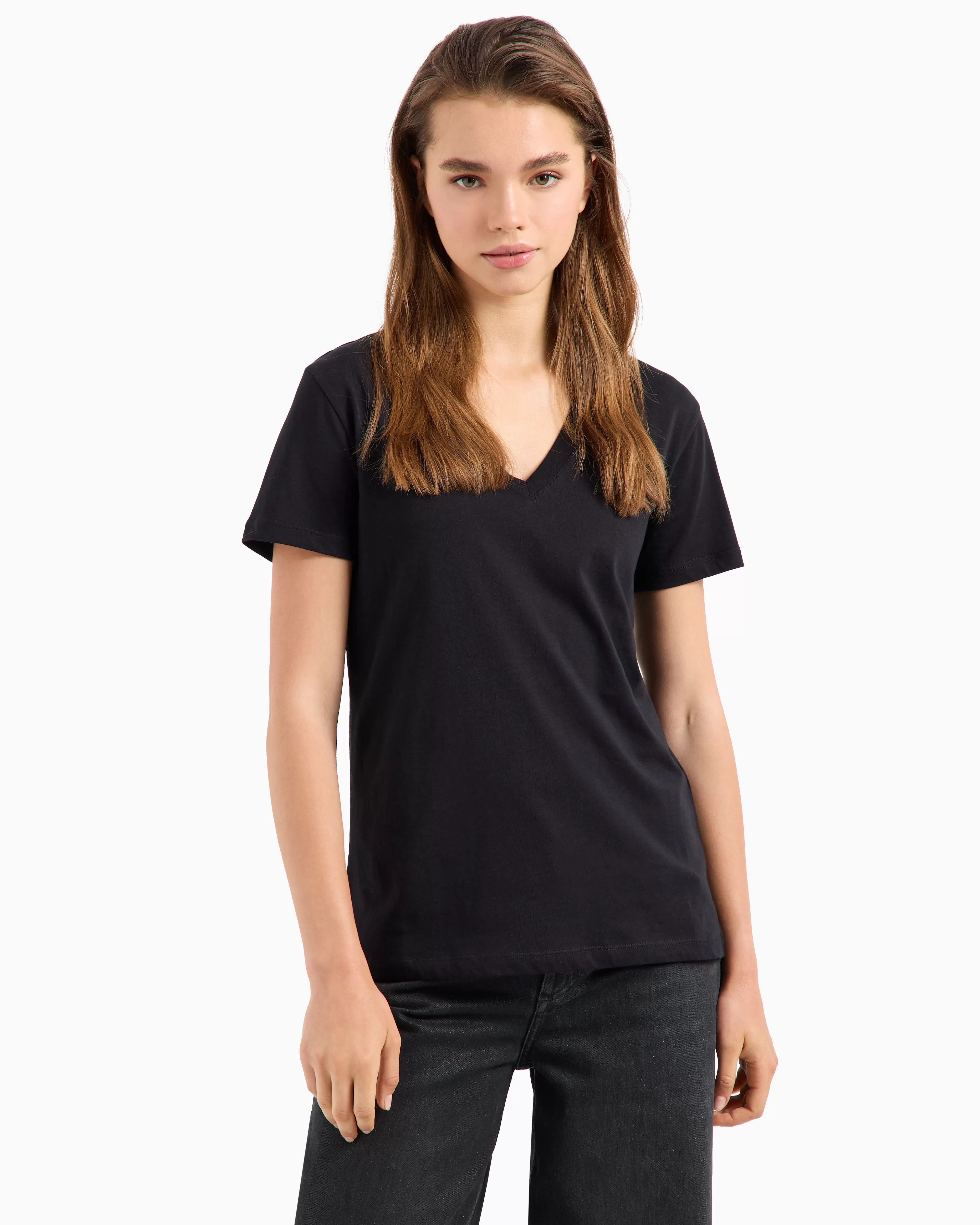 Armani Exchange Regular fit V-neck T-shirt in ASV fabric* T-Shirts