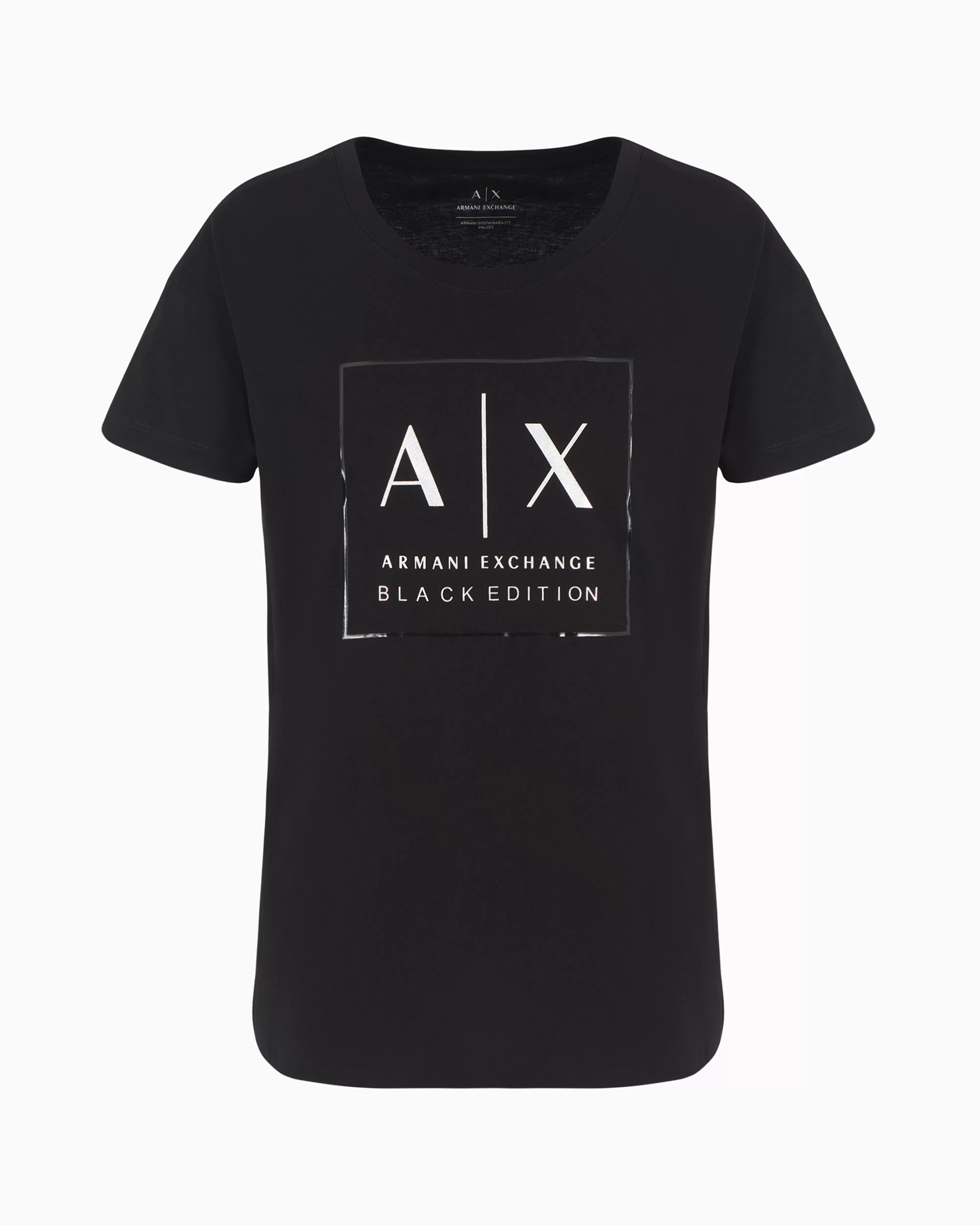 Armani Exchange Relaxed fit T-shirt with maxi metal logo* T-Shirts