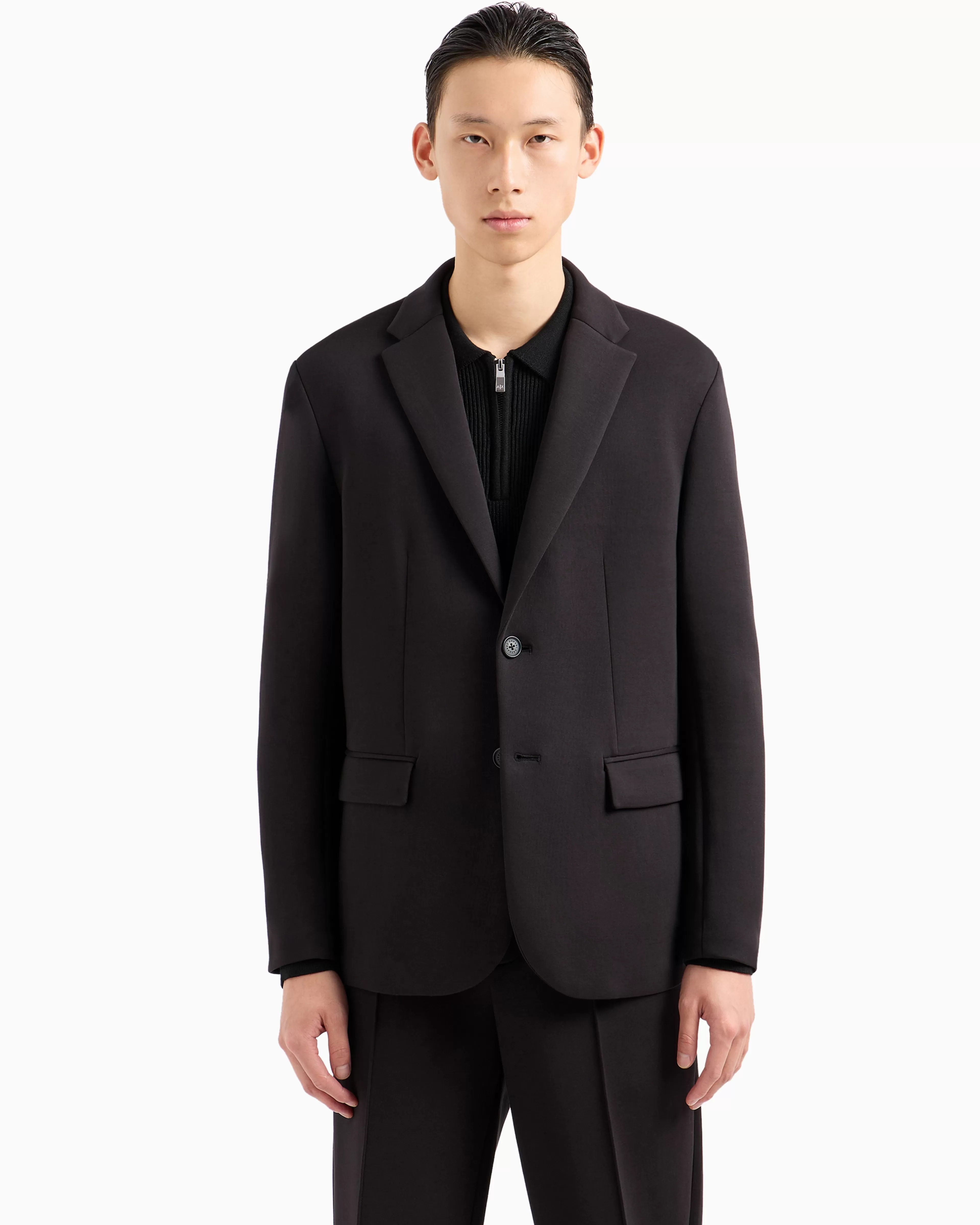 Armani Exchange Single-breasted bonded cotton jacket* Matching Sets | Jackets