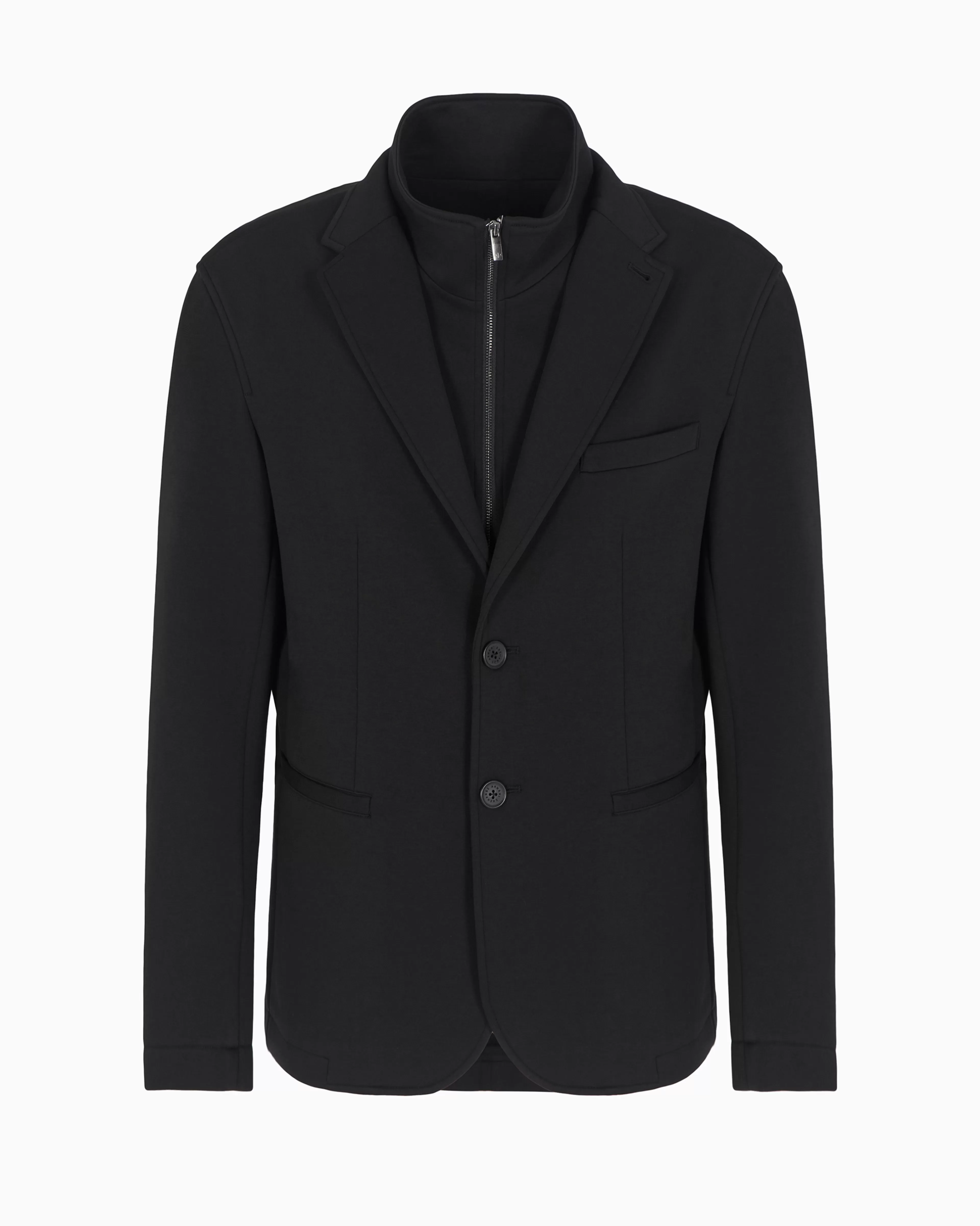 Armani Exchange Single-breasted stretch cotton jacket with zip-up bib* Matching Sets | Jackets