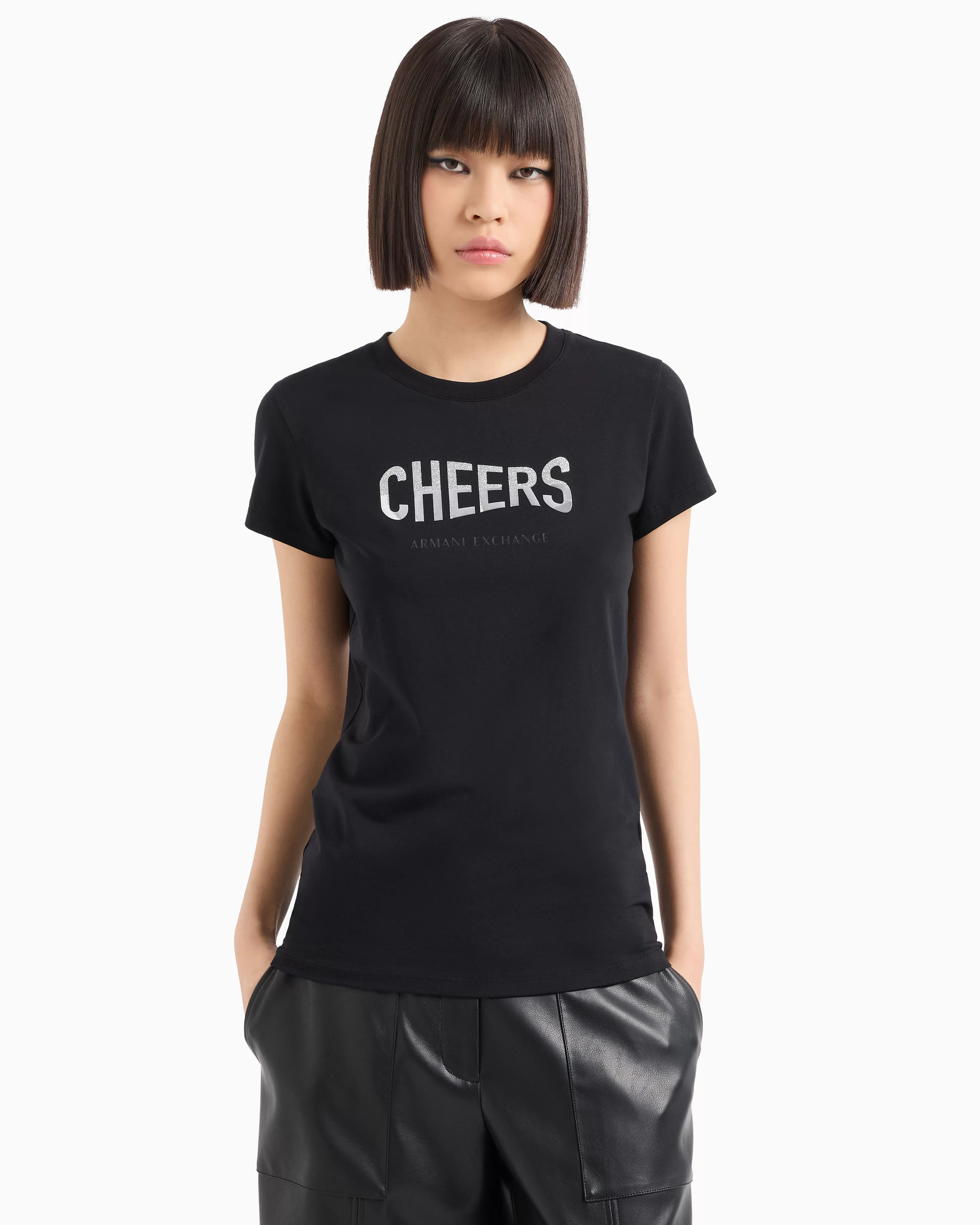 Armani Exchange Slim fit T-shirt with Cheers print* T-Shirts